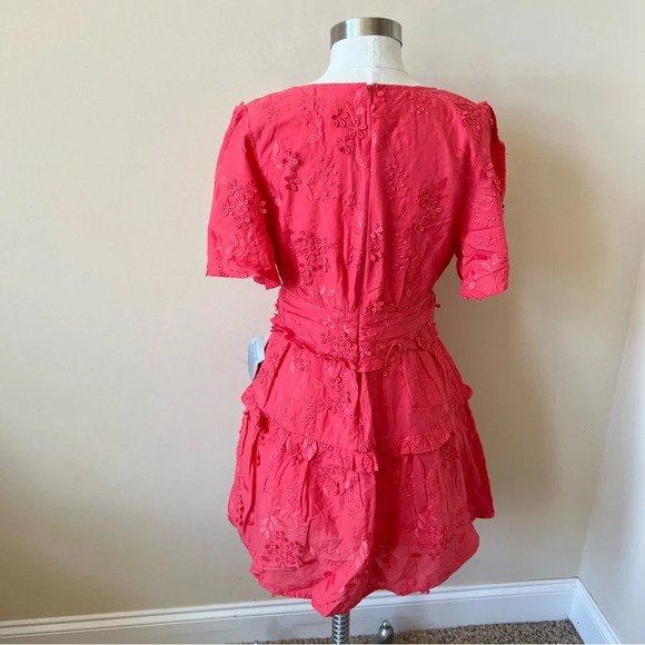 New! BTFL-Life Madie Embroidered Flutter Sleeve Mini Dress nwt 26036 - Picture 7 of 9